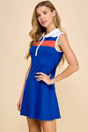 CD04515-Collared Athletic Dress: L / ROYAL BLUE