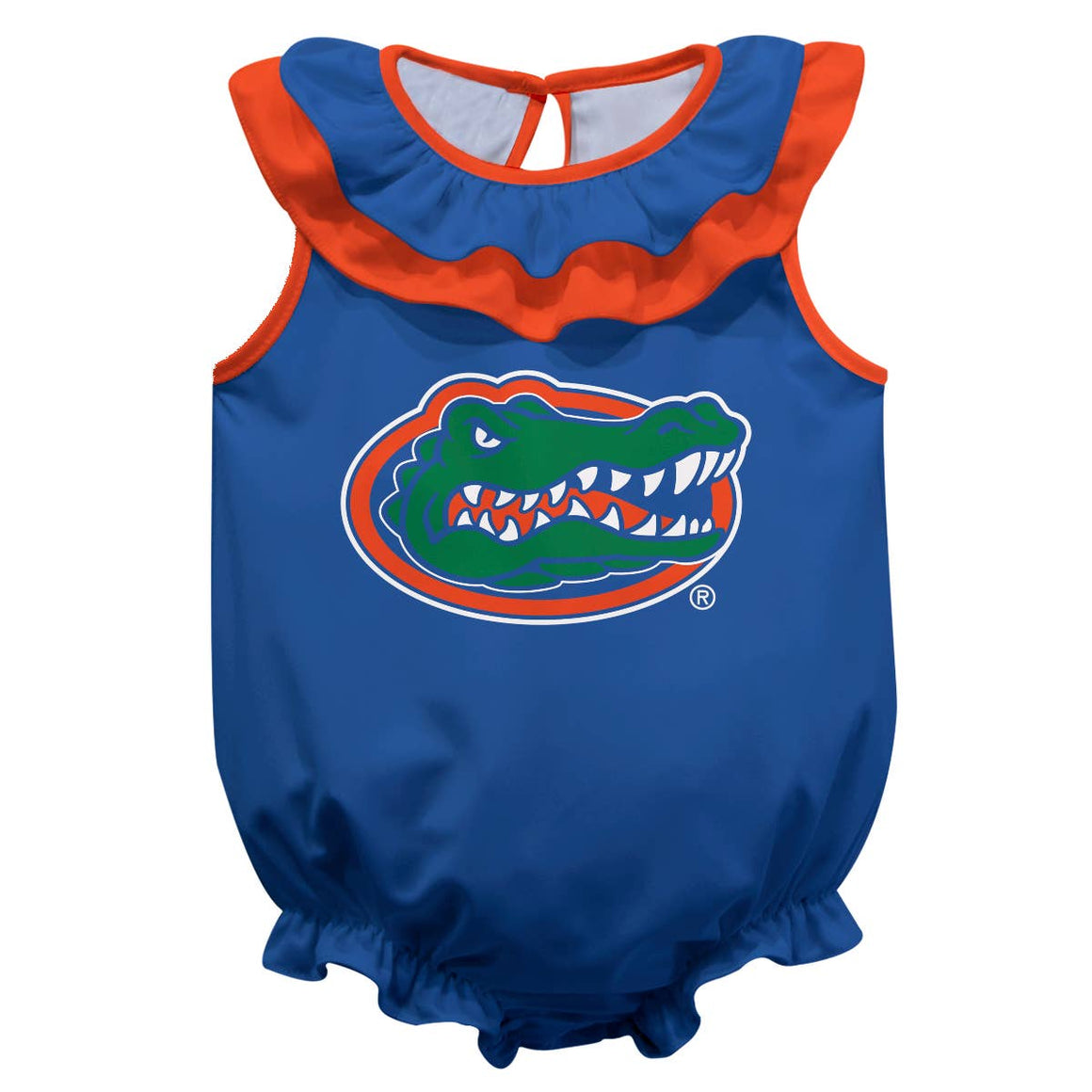 Florida Gators Blue Sleeveless Ruffle Onesie Logo Bodysuit: 3M