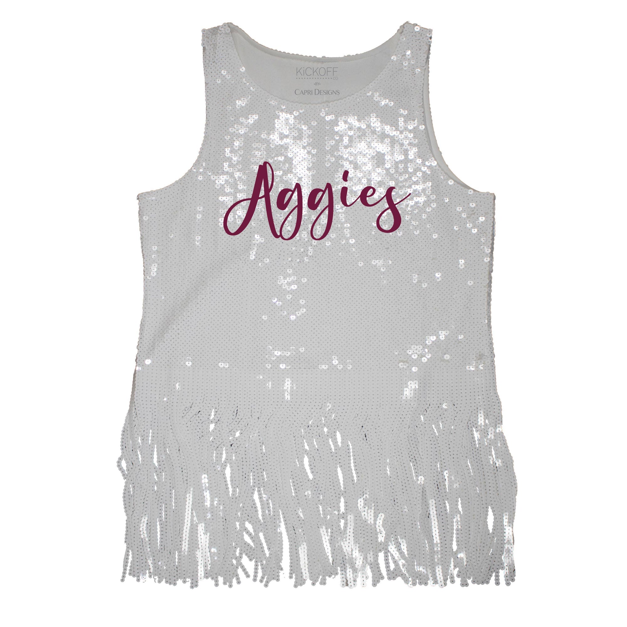 Sequin Script Fringe Tank - NCAA Licensed: University of Florida / L