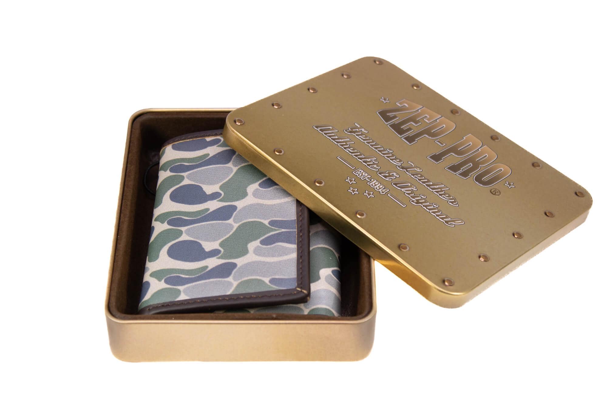 Florida Gators Men's Trifold Old School Camo Leather Wallet.
