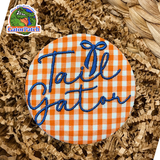 Tailgator Embroidered Button on gingham ￼