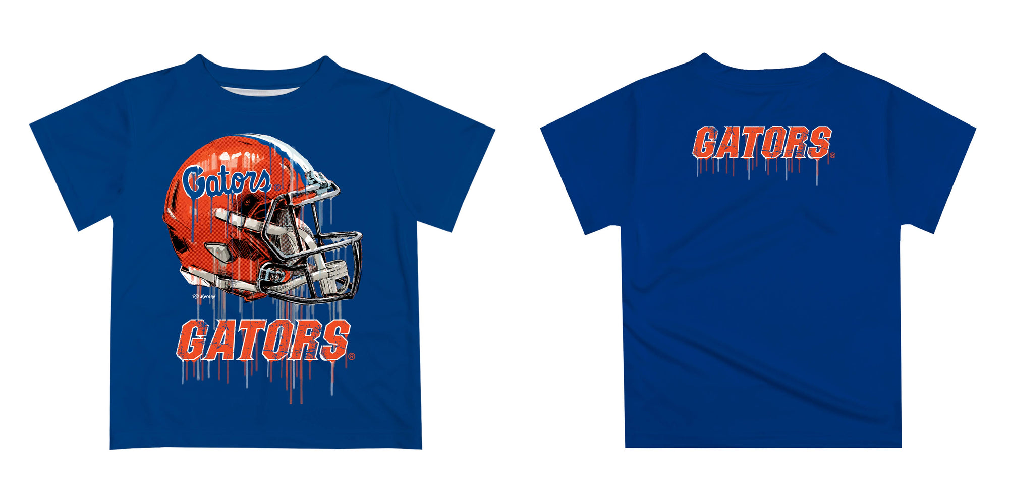 Florida Gators Dripping Football Helmet T-Shirt Blue