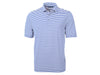 Cutter & Buck Virtue Eco Pique Stripe Recycled Mens Polo: L / Tour Blue / MCK01168