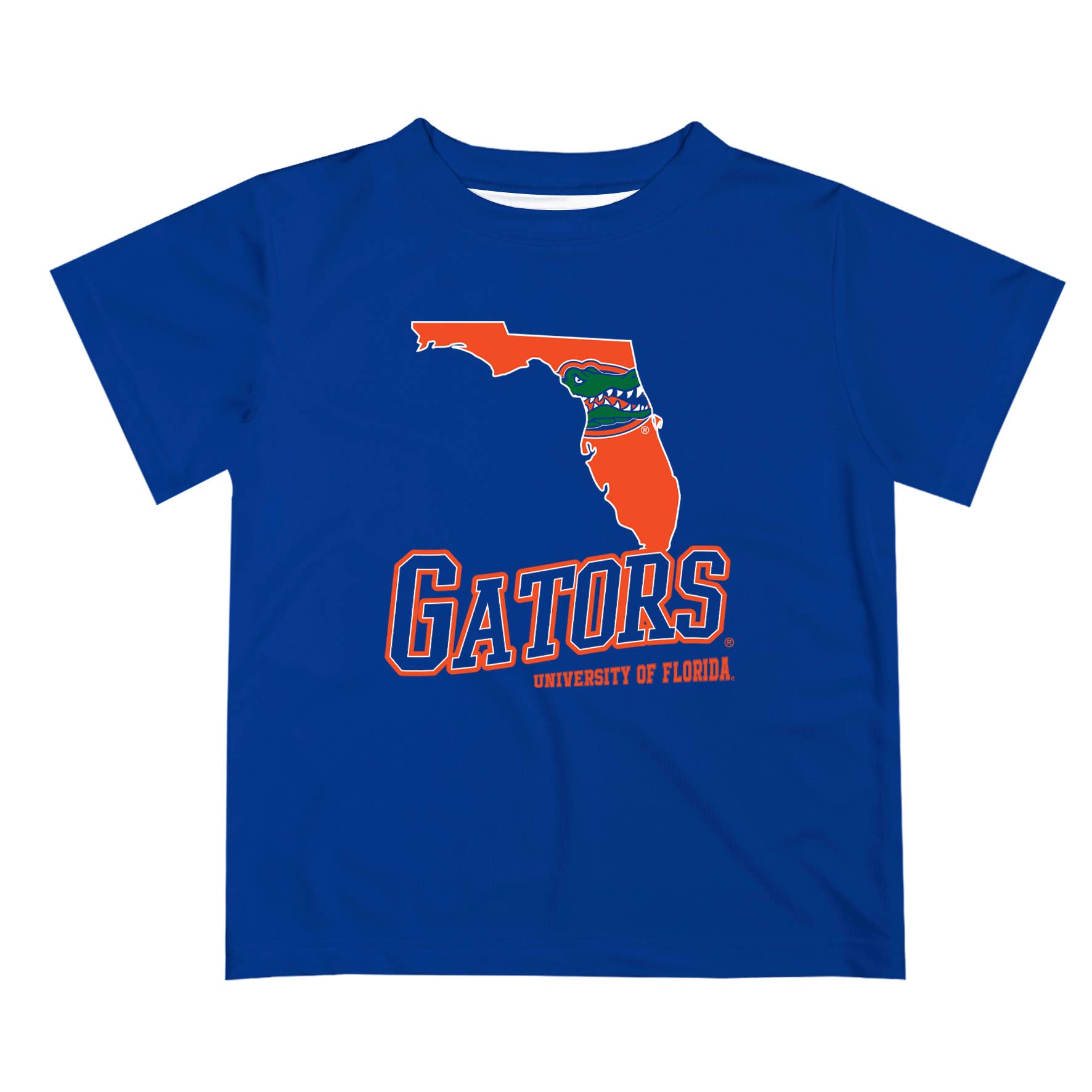 Florida Gators State Map Short Sleeve T-shirt: Gray / S