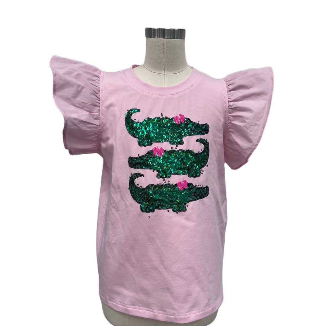 Preppy gator flutter top: 2T