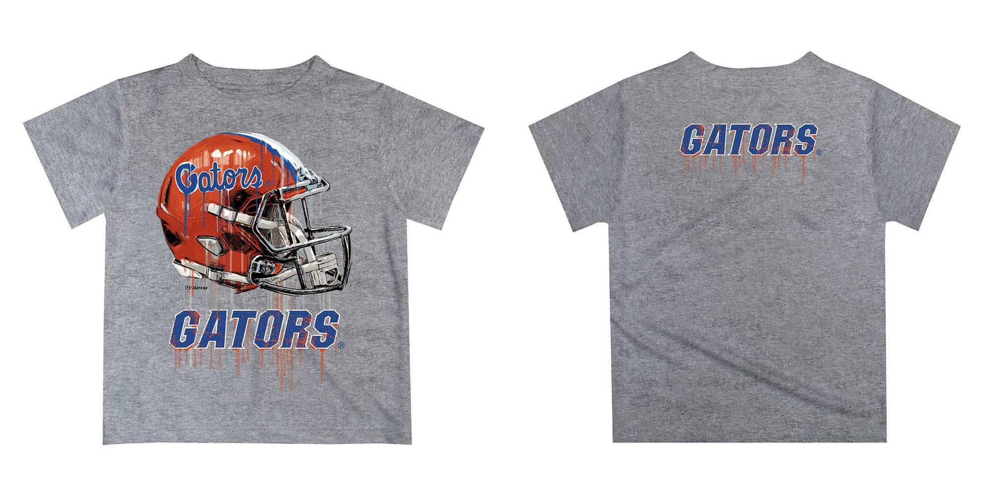 Florida Gators Dripping Football Helmet T-Shirt Blue