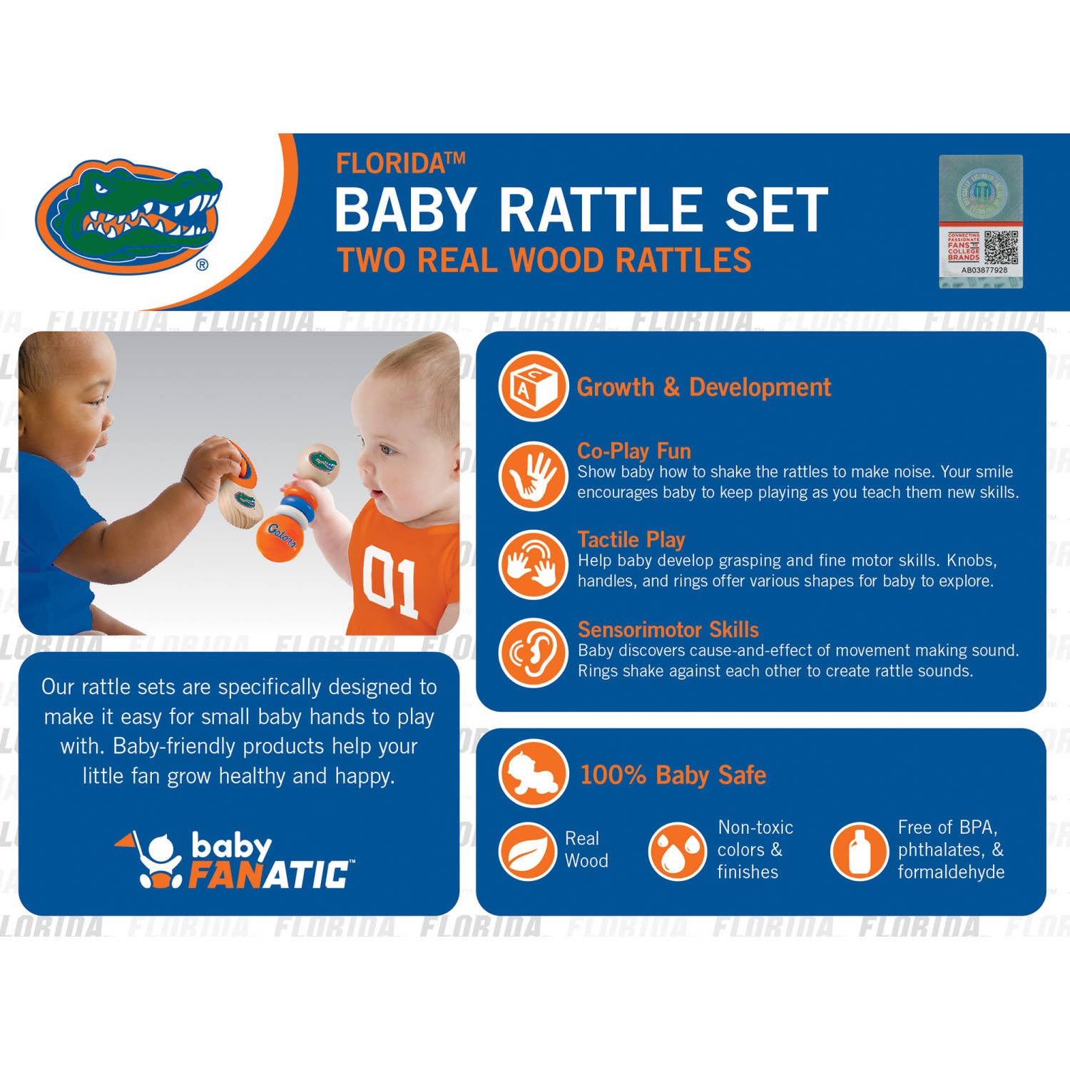Florida Gators - Baby Rattles 2-Pack