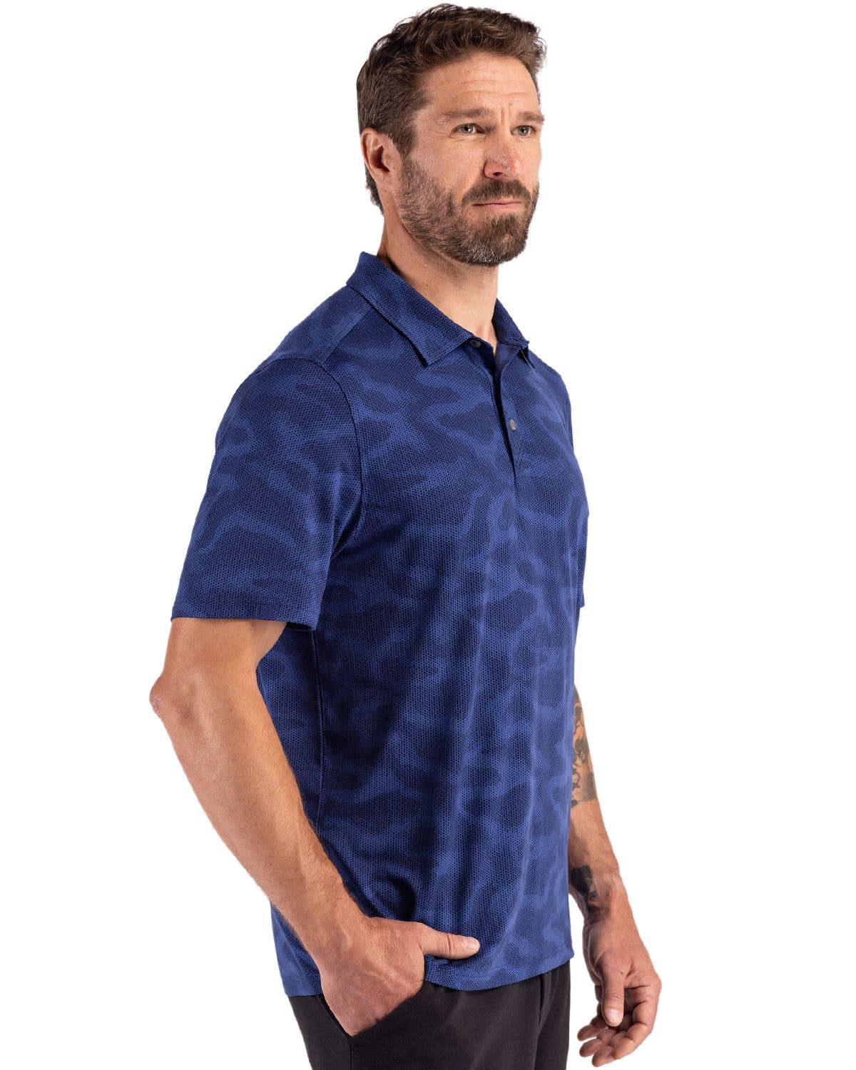 Cutter & Buck Coastline Epic Comfort Camo Print Mens Polo