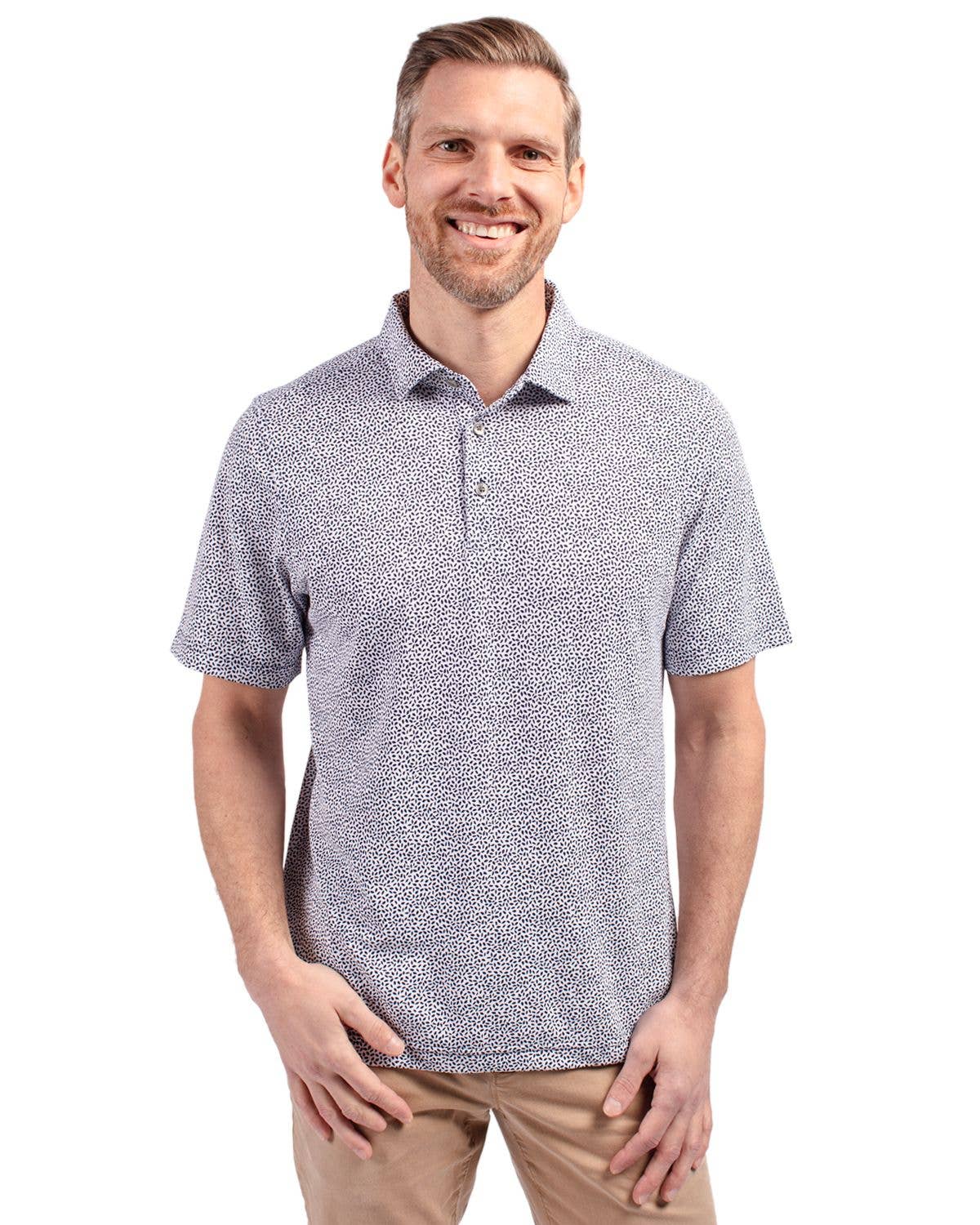 Cutter & Buck Virtue Eco Pique Botanical Print Recycled Polo