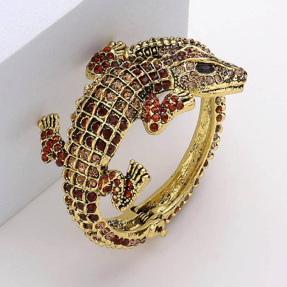 Crystal Rhinestone Crocodile/Alligator Embellished Bracelet