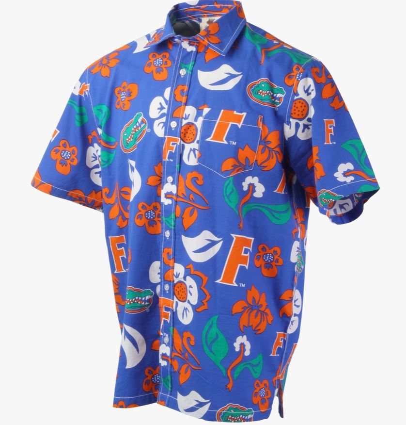 Button Up Hawaiian Gator Print Shirt