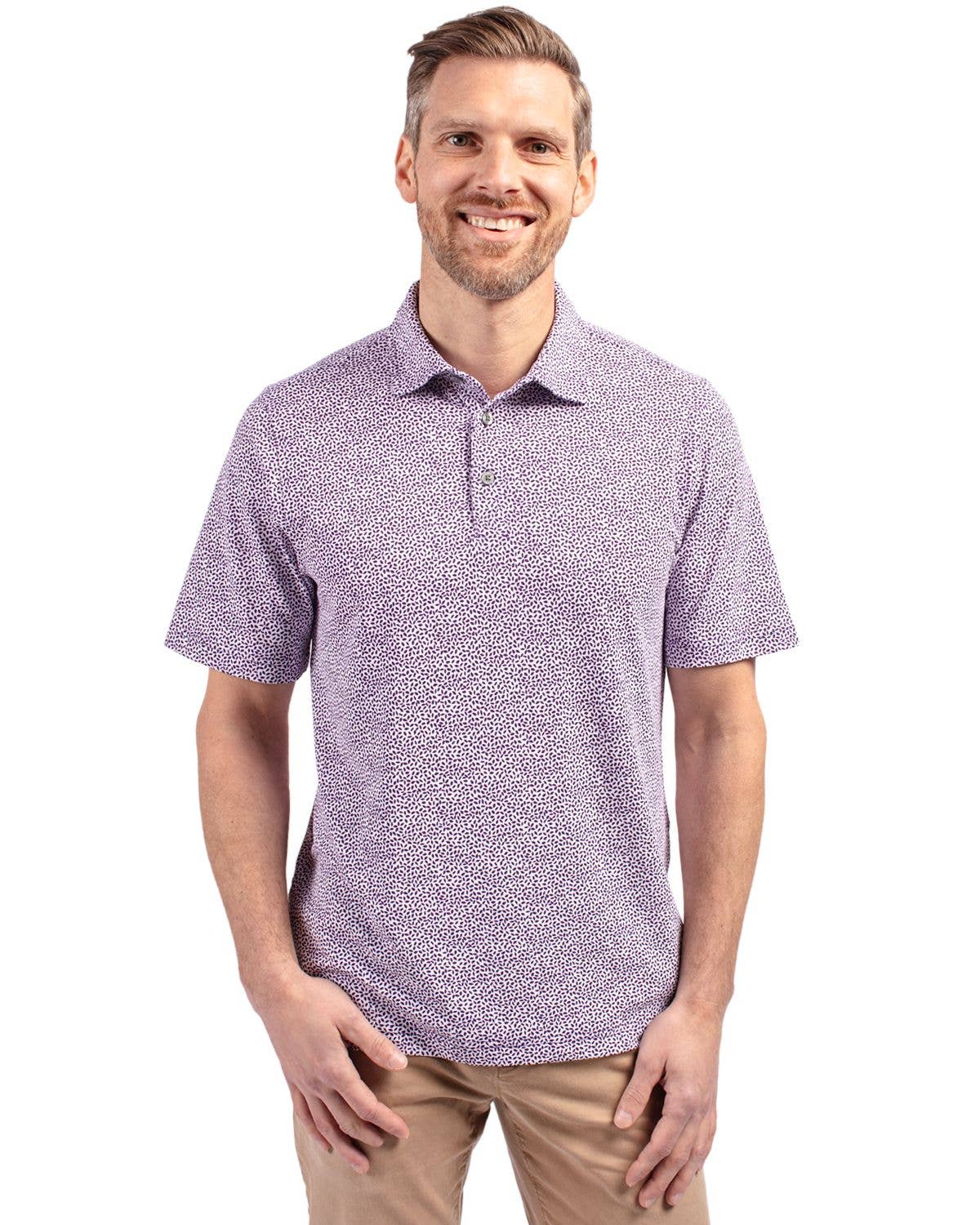 Cutter & Buck Virtue Eco Pique Botanical Print Recycled Polo