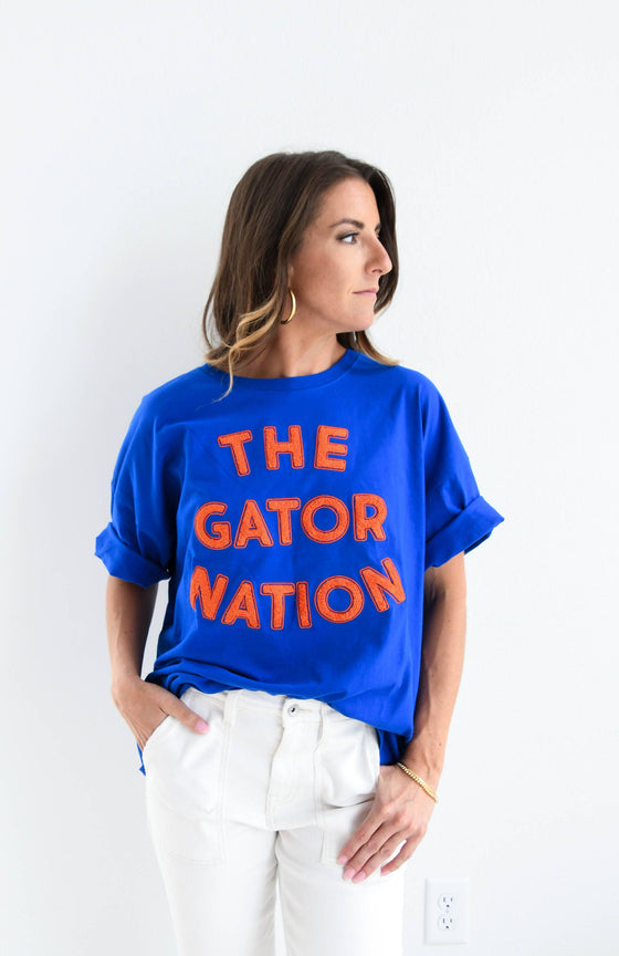 Florida Perkins Chenille Oversized Band Tee: WASHEDROYAL / L