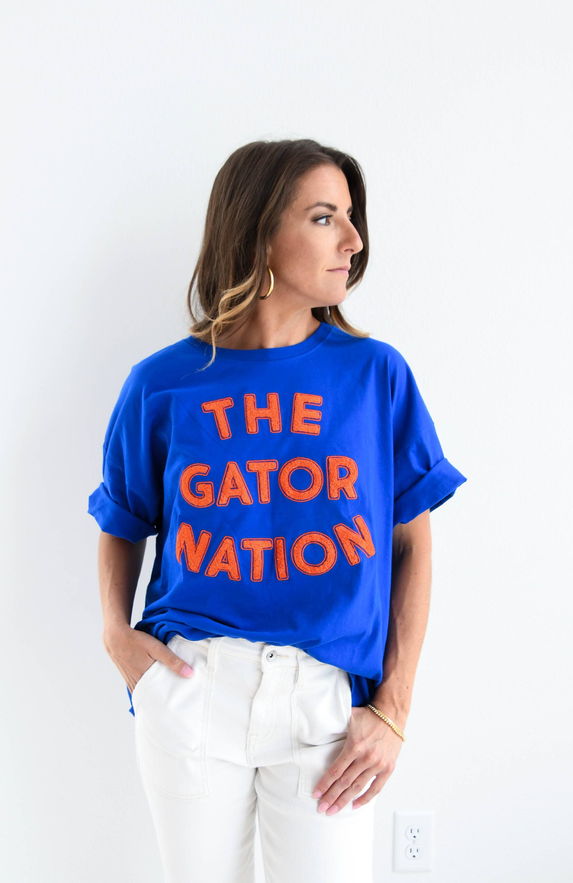 Florida Perkins Chenille Oversized Band Tee: WASHEDROYAL / M