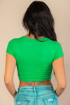 Short Sleeve Roundneck Crop Top: S / Royal
