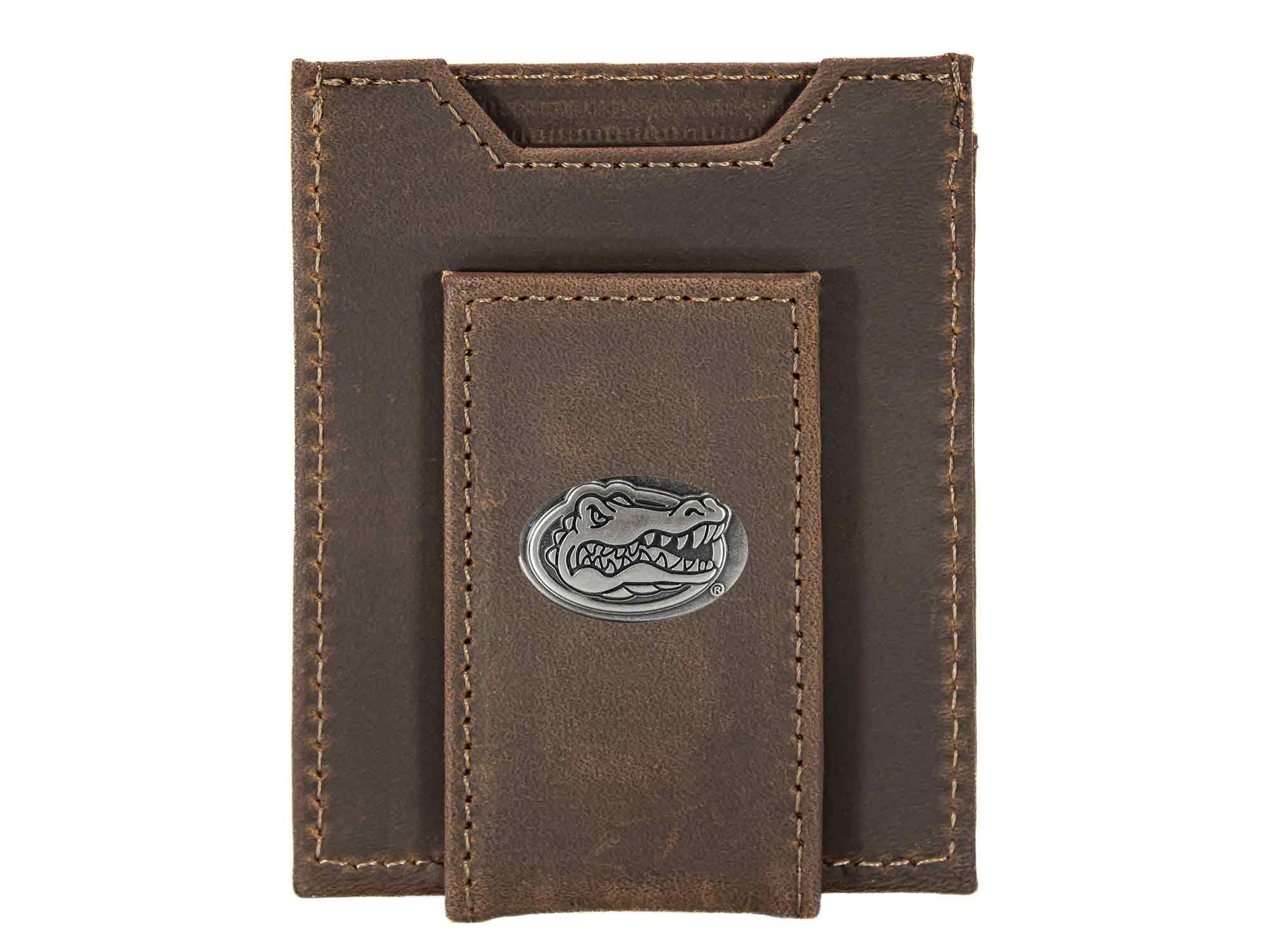 Florida Gators Men's Magnetic Front Pocket Leather Wallet.