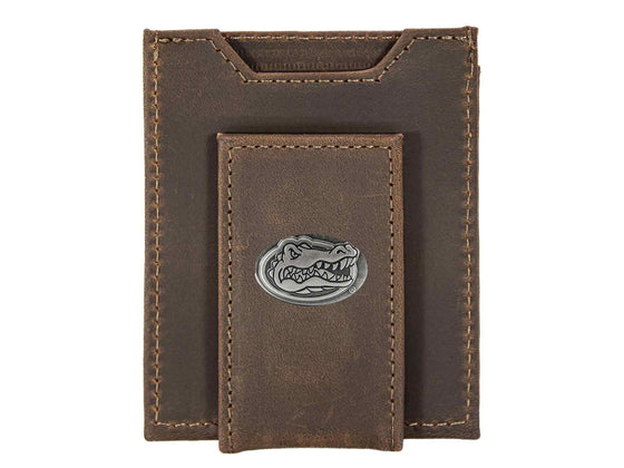 Florida Gators Men's Magnetic Front Pocket Leather Wallet.