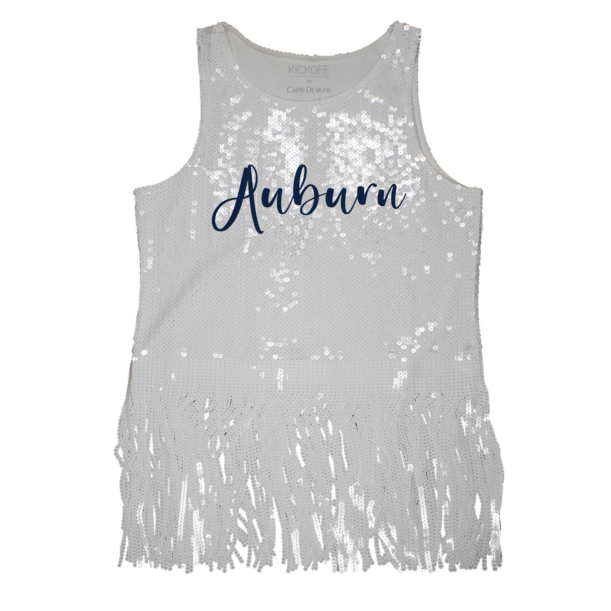 Sequin Script Fringe Tank - NCAA Licensed: University of Florida / XL