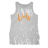 Sequin Script Fringe Tank - NCAA Licensed: University of Florida / XL