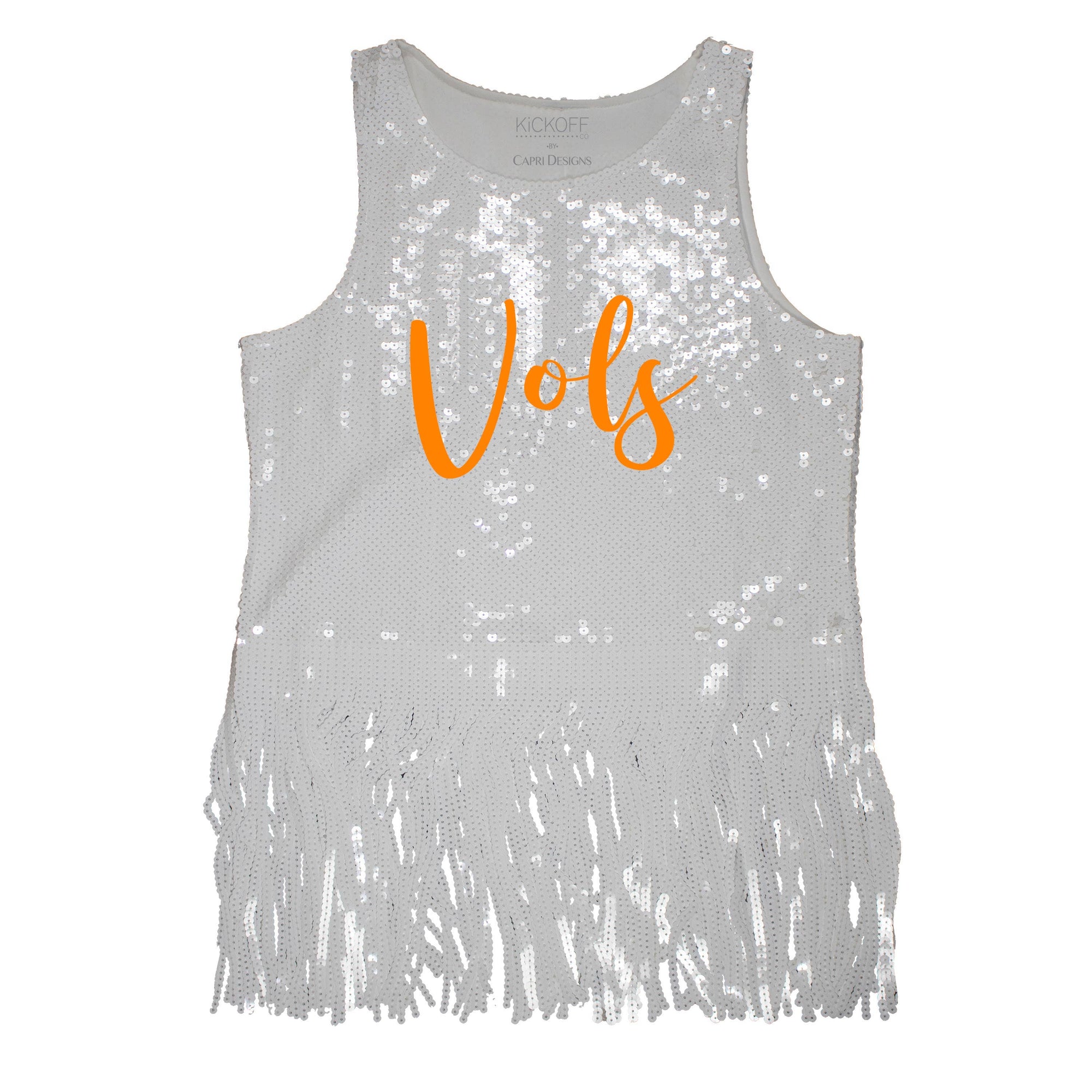 Sequin Script Fringe Tank - NCAA Licensed: University of Florida / M