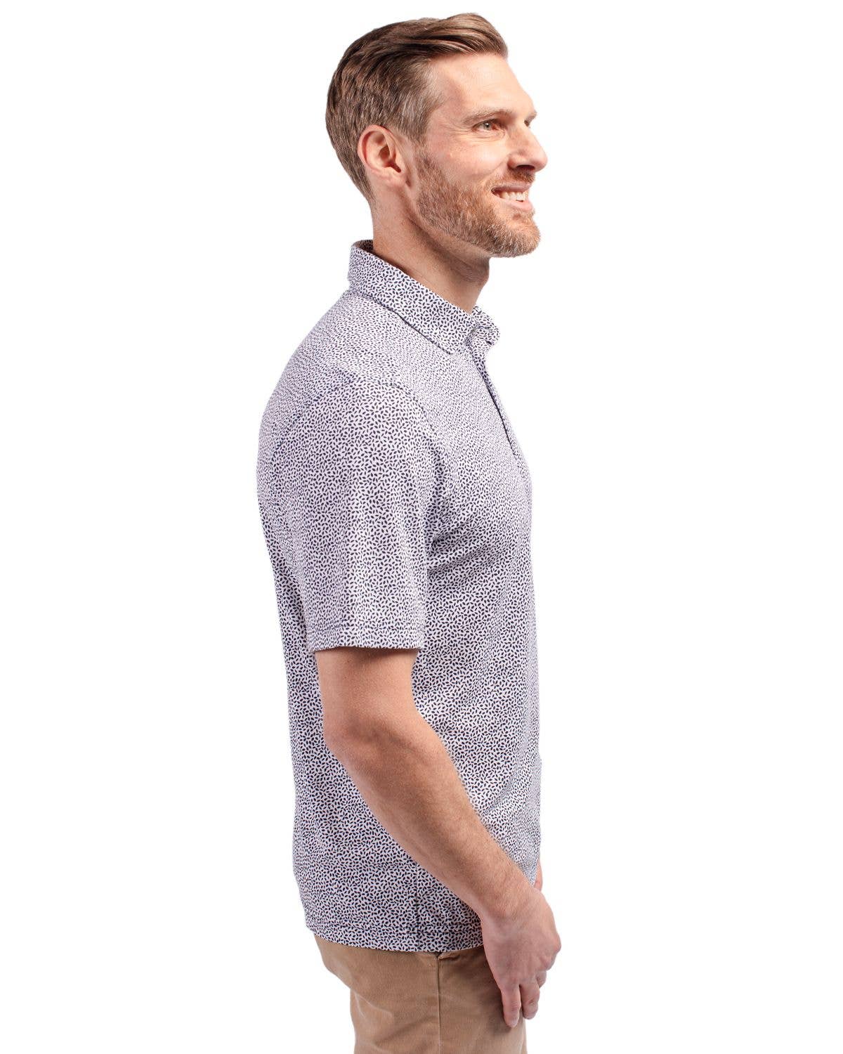 Cutter & Buck Virtue Eco Pique Botanical Print Recycled Polo