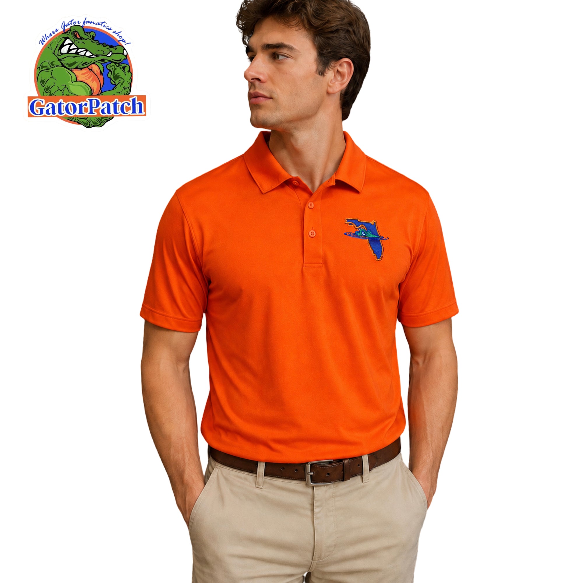 Gator Growl State Appliqué Polo ￼
