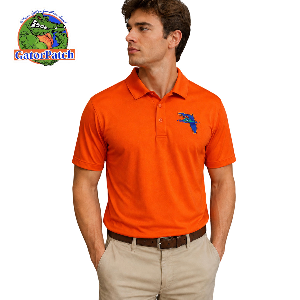 Gator Growl State Appliqué Polo ￼