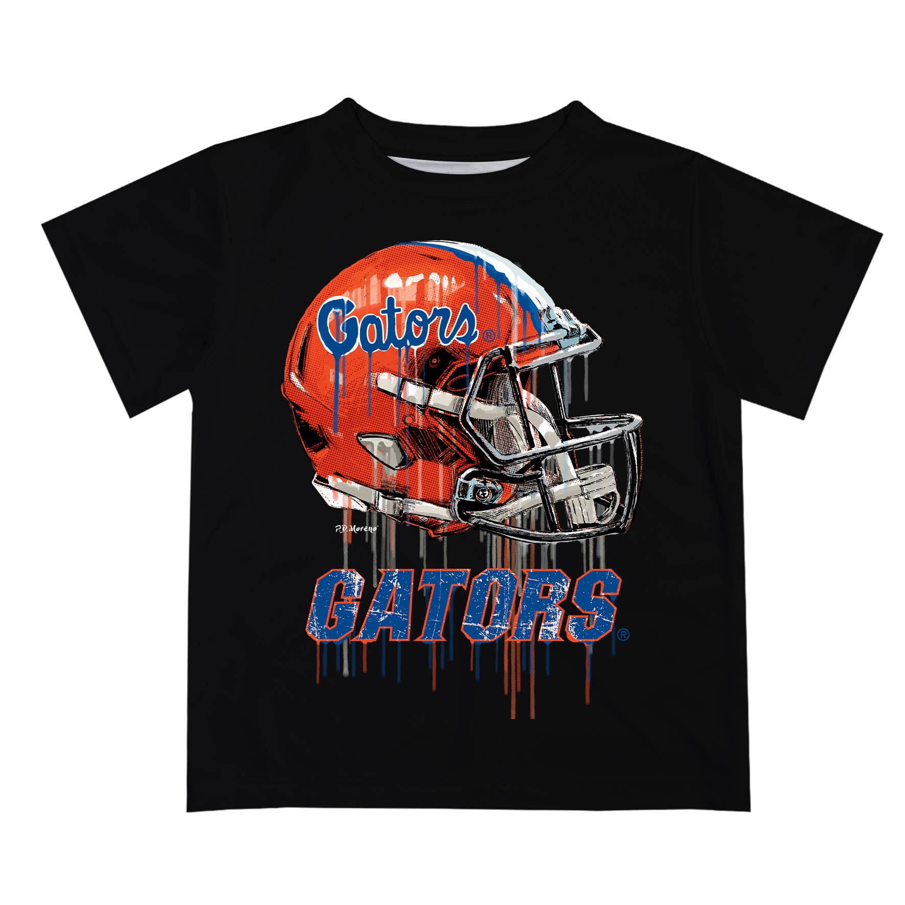 Florida Gators Dripping Football Helmet T-Shirt Blue
