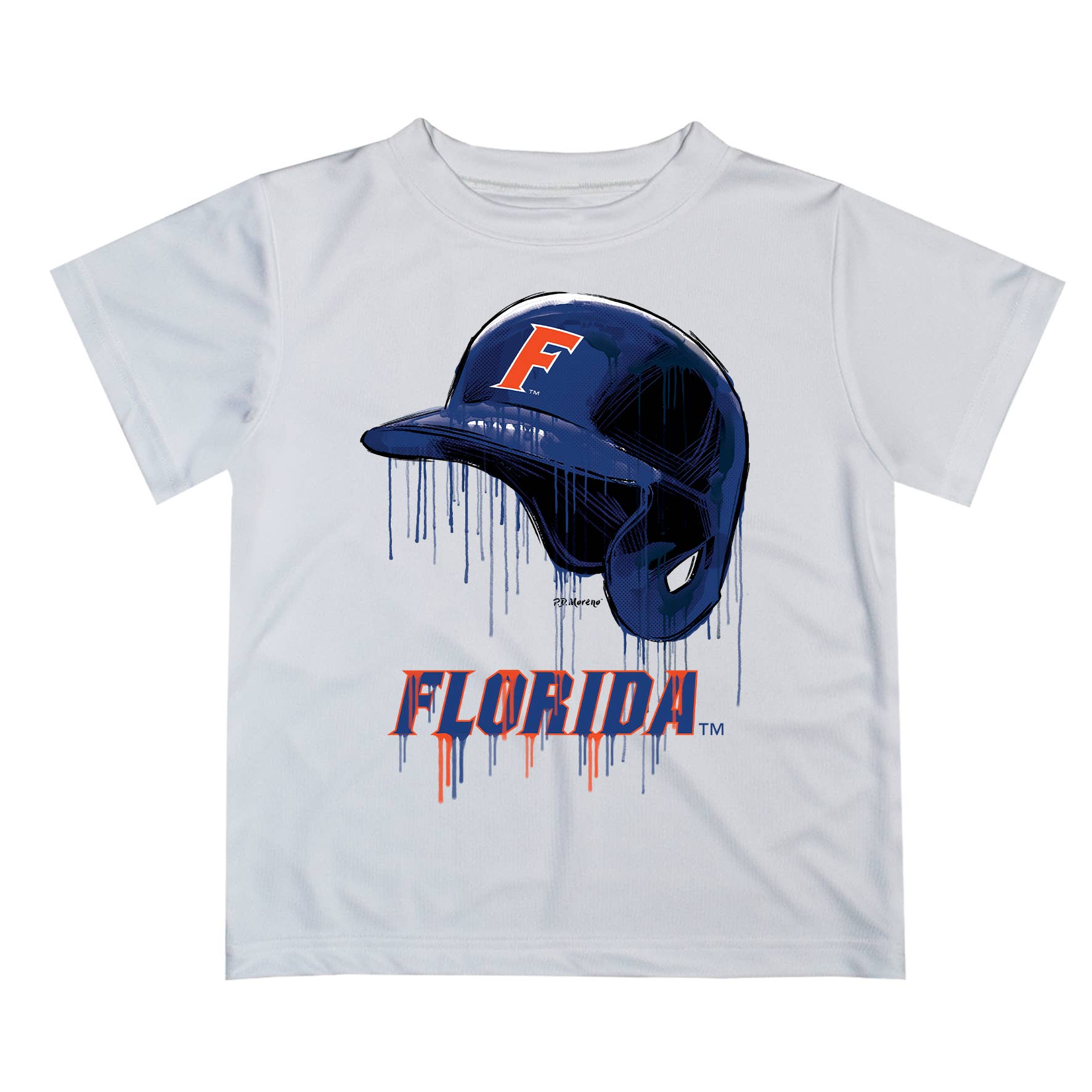 Florida Gators Original Dripping Baseball Helmet T-Shirt: 3 / Orange