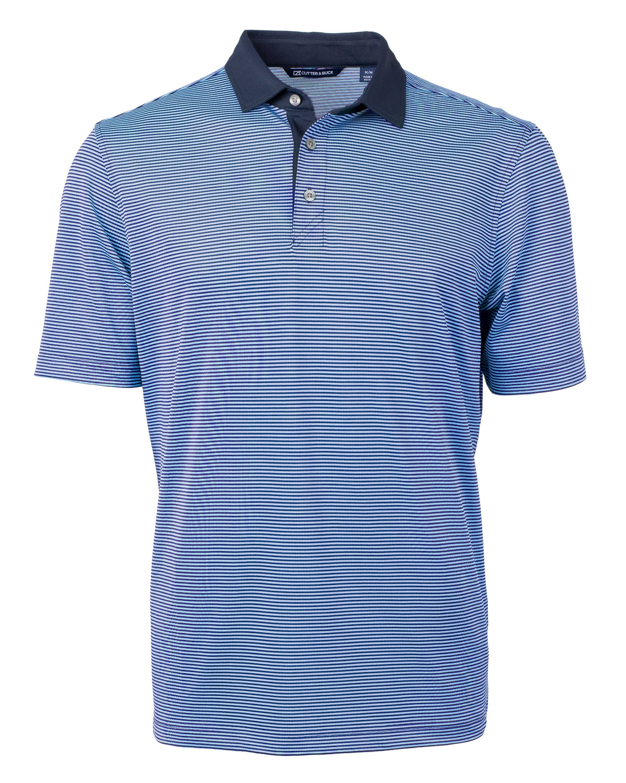 Cutter & Buck Virtue Eco Micro Stripe Recycled Mens Polo