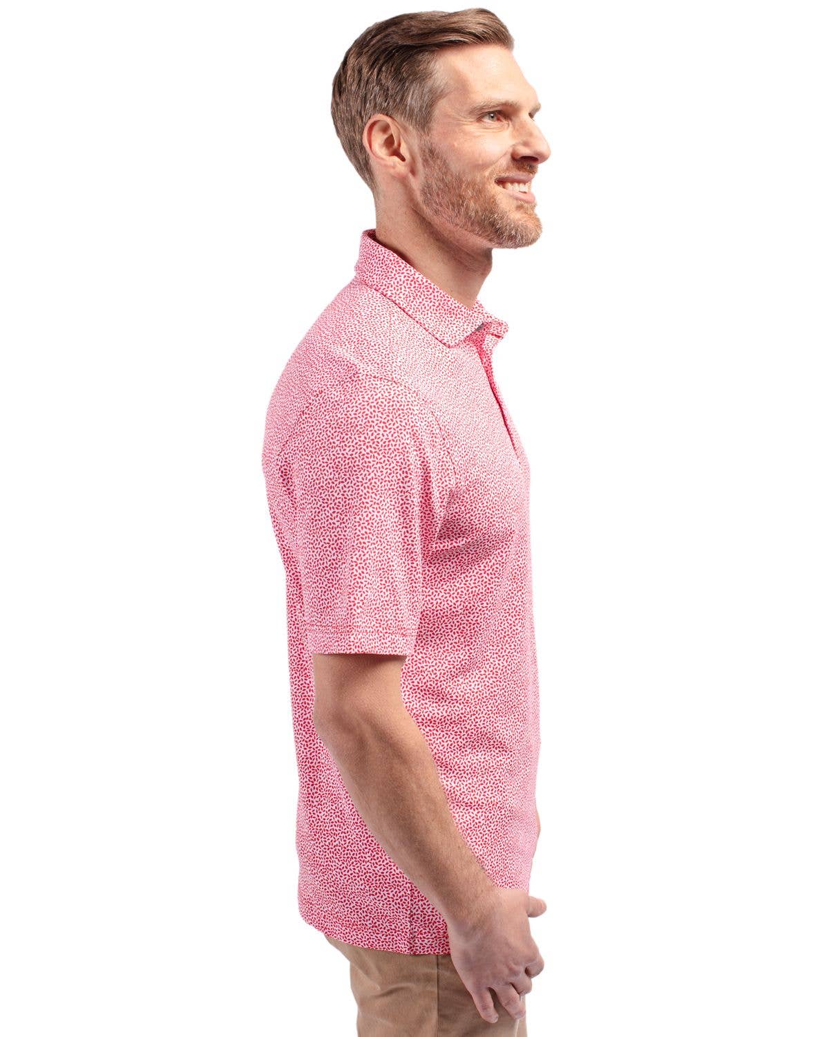 Cutter & Buck Virtue Eco Pique Botanical Print Recycled Polo