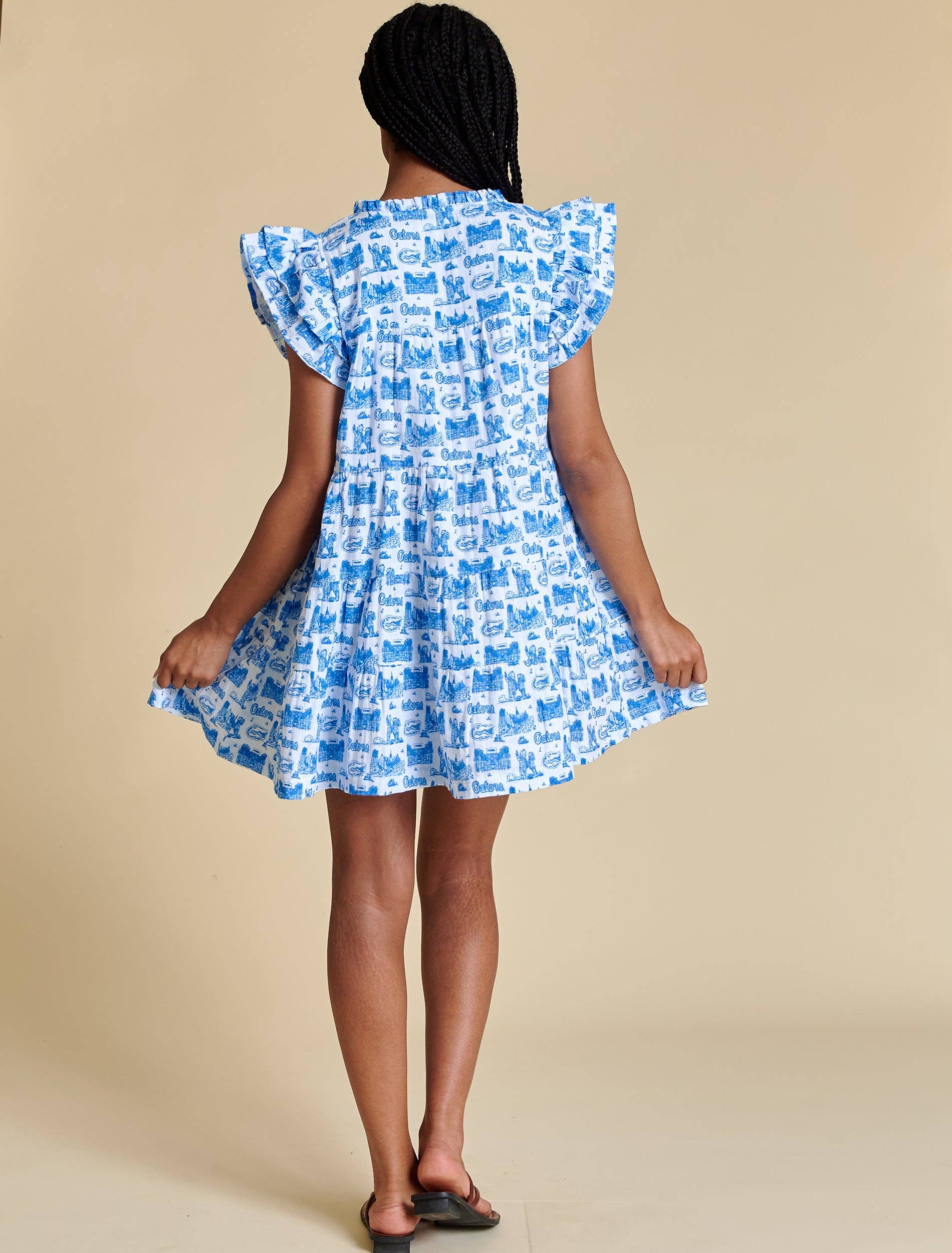 The Team Toile Flutter Sleeve Dress | Florida
