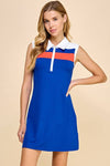 CD04515-Collared Athletic Dress: M / ROYAL BLUE