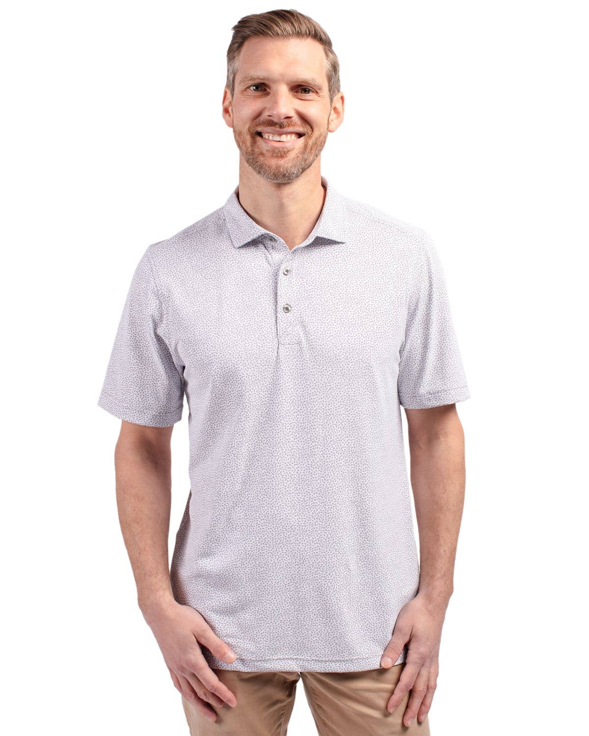 Cutter & Buck Virtue Eco Pique Botanical Print Recycled Polo