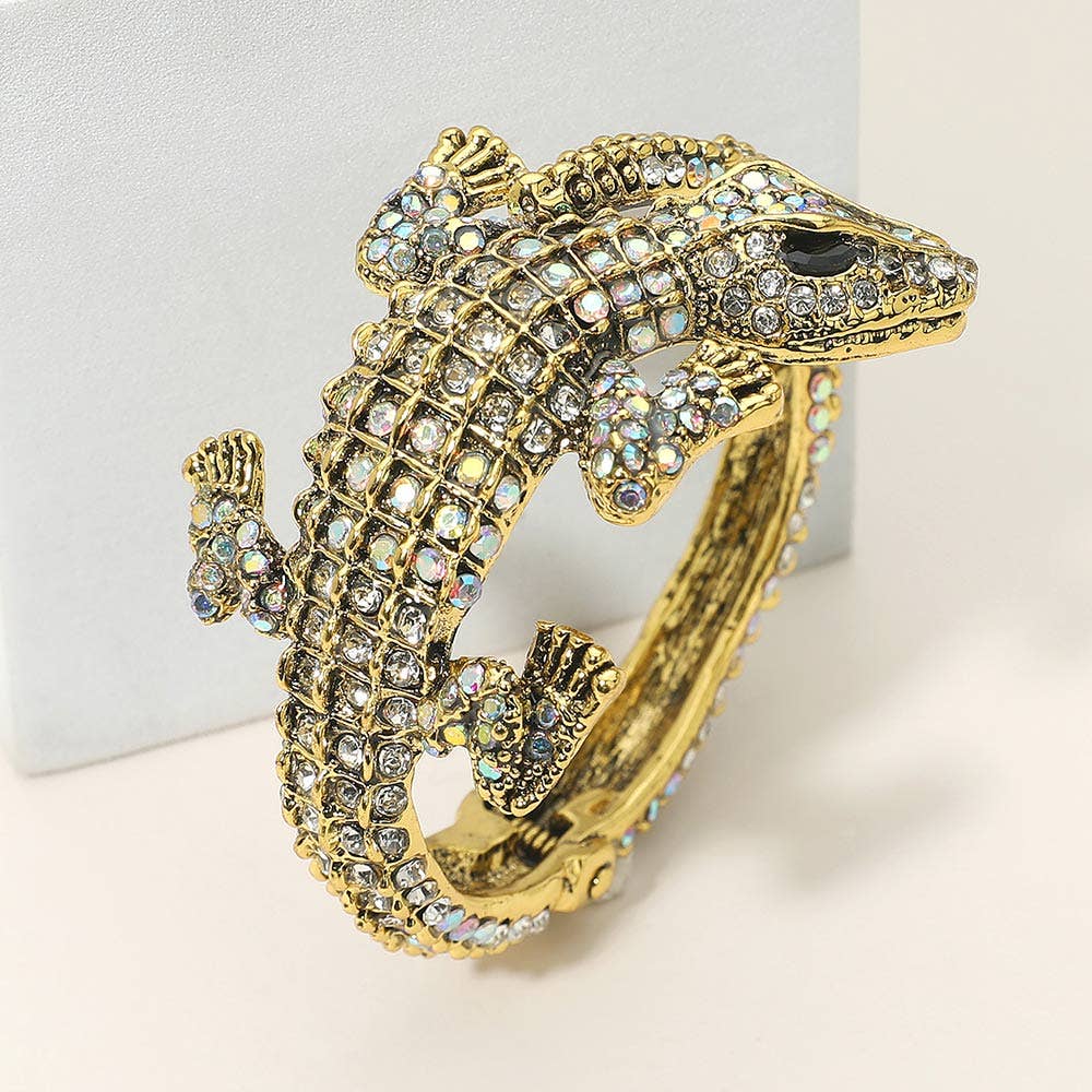 Crystal Rhinestone Crocodile/Alligator Embellished Bracelet