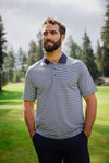 Cutter & Buck Forge Tonal Stripe Stretch Mens Polo: S / Black / MCK00113