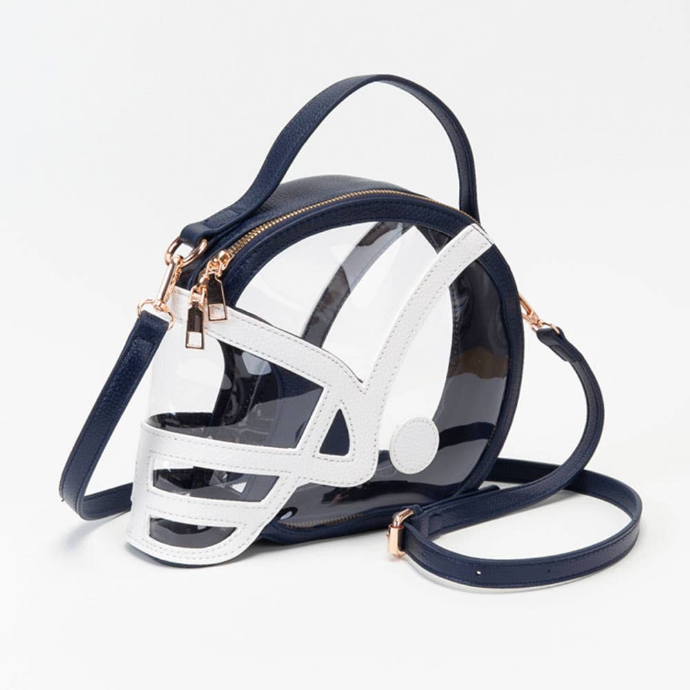 Transparent Gameday Football Helmet Shaped Crossbody Handbag