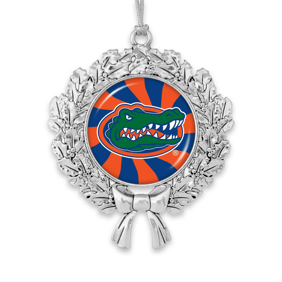 Florida Gators Wreath Ornament With Peppermint Swirl