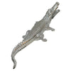 AMBROSE DIAMOND ENCRUSTED CHROME PLATED CROCODILE: Large / Silver
