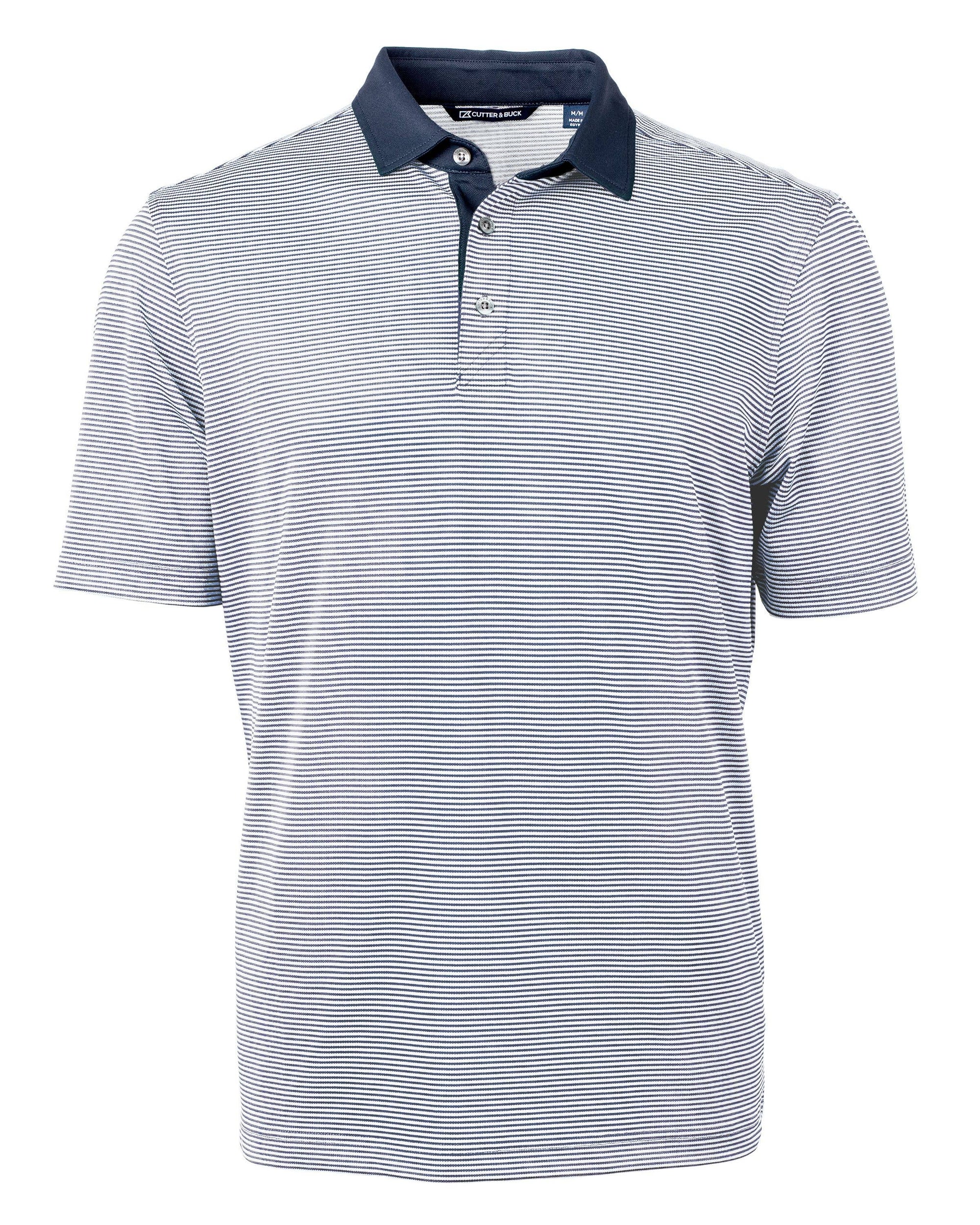 Cutter & Buck Virtue Eco Micro Stripe Recycled Mens Polo