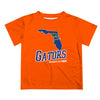 Florida Gators State Map Short Sleeve T-shirt: Gray / XL