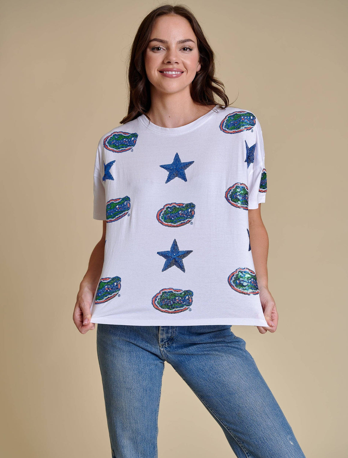 The All Over Sequin Boxy Tee | Florida