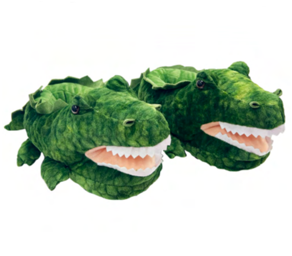 Alligator Hugs | Kid's Funny Animal Plush Non-Slip Slippers