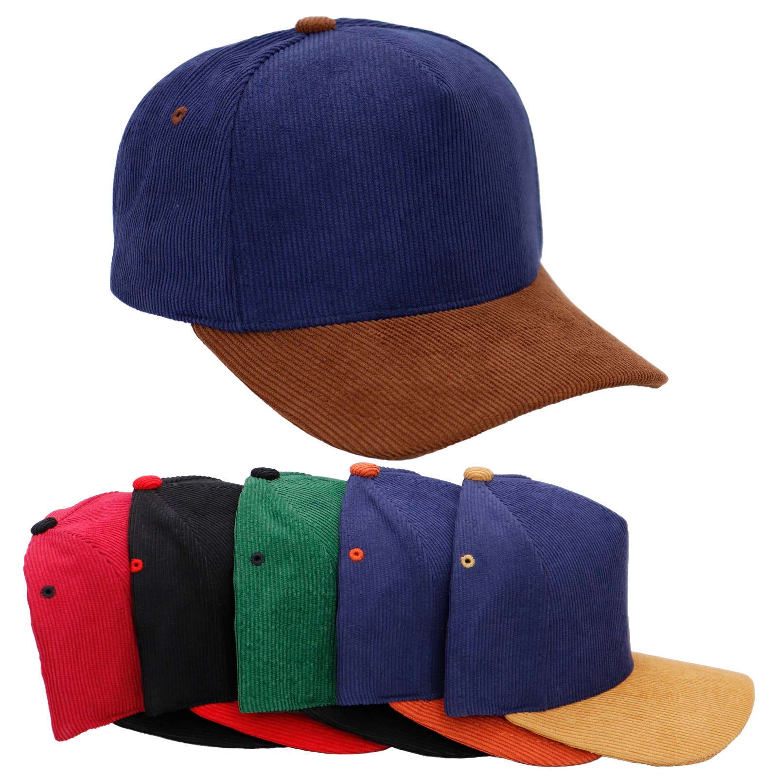 Premium Corduroy Two Tone Baseball Cap