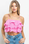 Pleated Top: ORANGE / 2-2-2 (S-M-L)