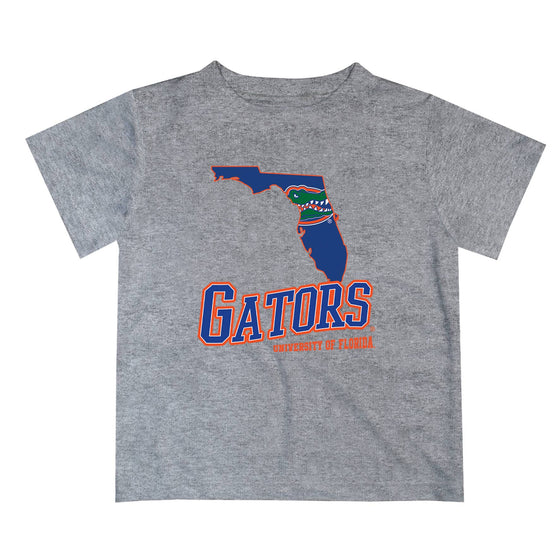 Florida Gators State Map Short Sleeve T-shirt: Gray / L