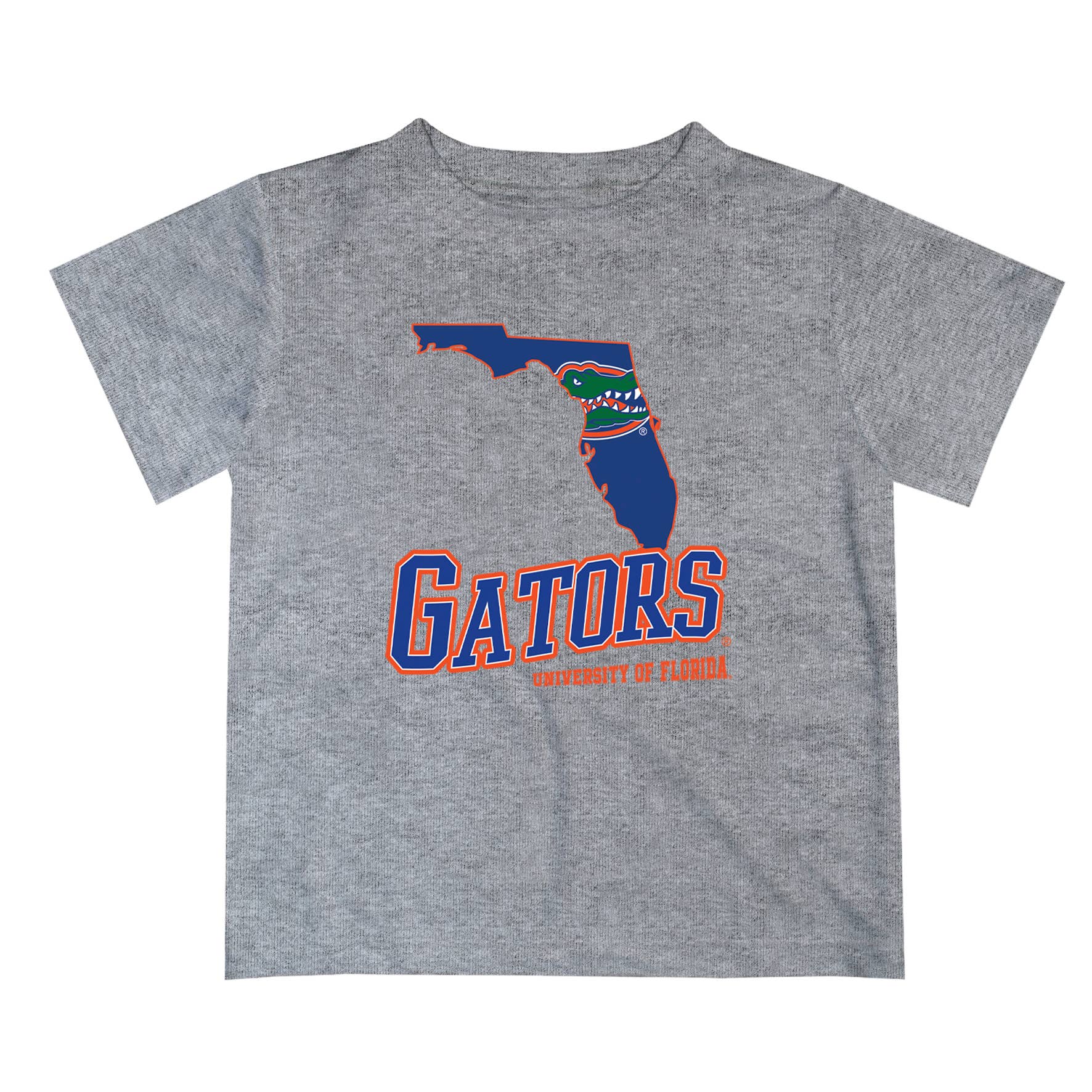Florida Gators State Map Short Sleeve T-shirt: Gray / S