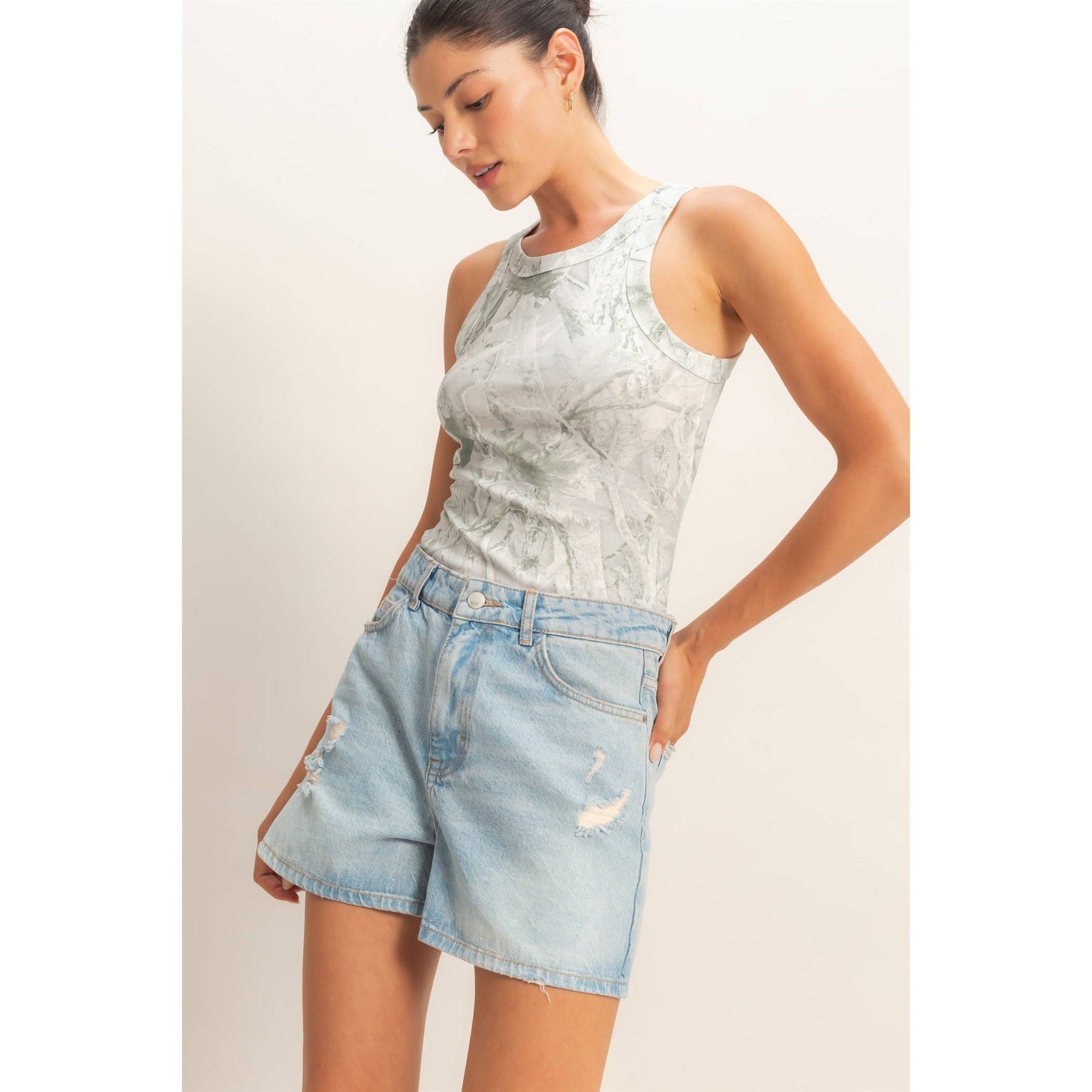 Cloud Wash Ribbed Knit Tank