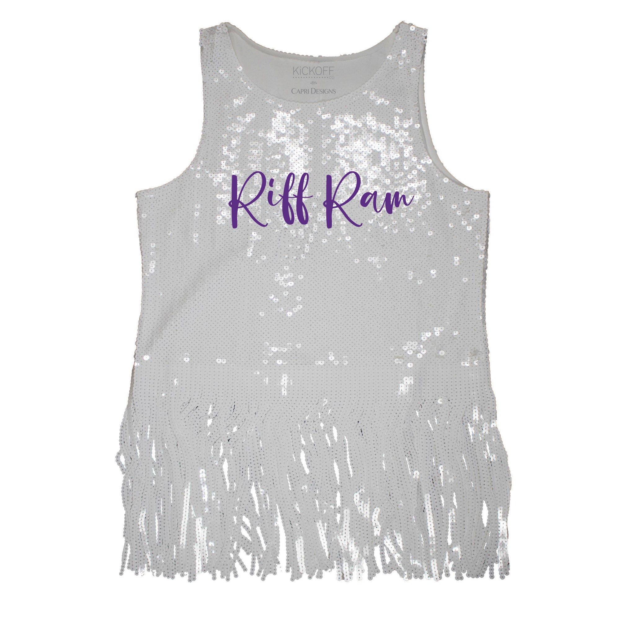 Sequin Script Fringe Tank - NCAA Licensed: University of Florida / XL