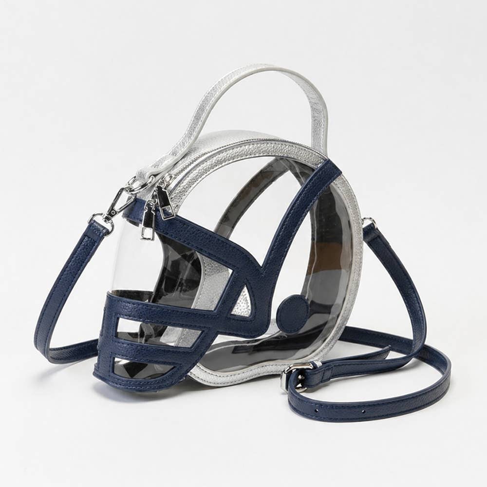 Transparent Gameday Football Helmet Shaped Crossbody Handbag